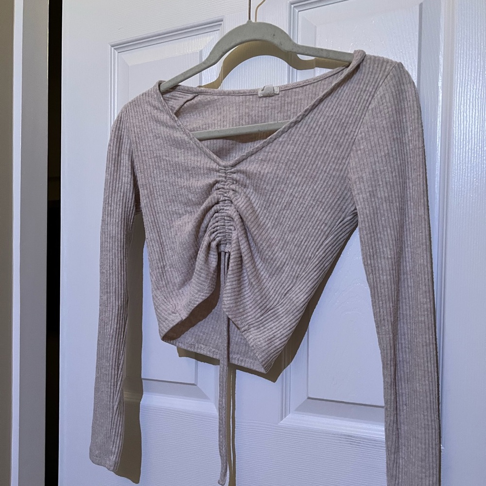 GARAGE scrunched crop long sleeve